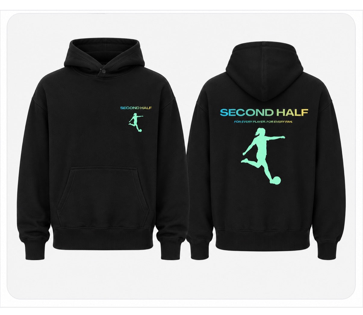 Black and teal hoodie